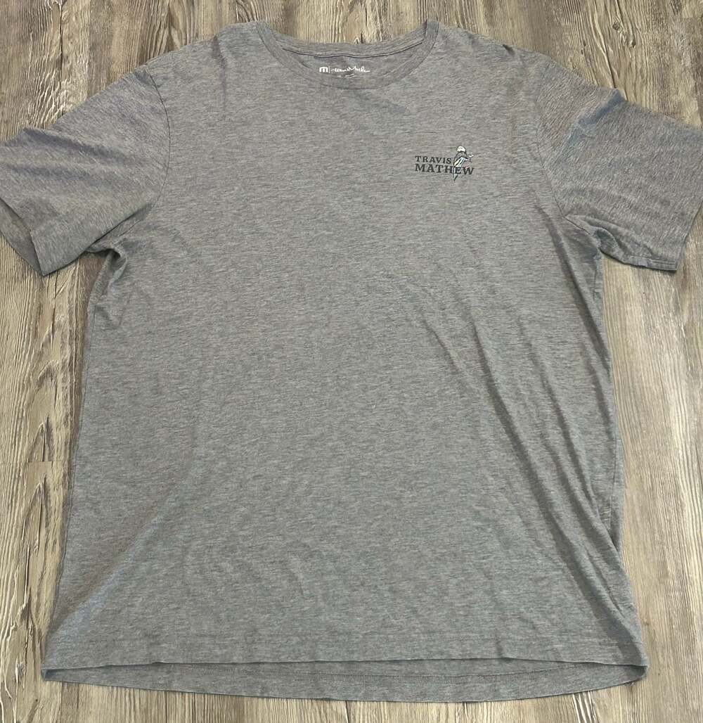 Travis Mathew Walk The Plank Heather Grey Graphic T-Shirt
